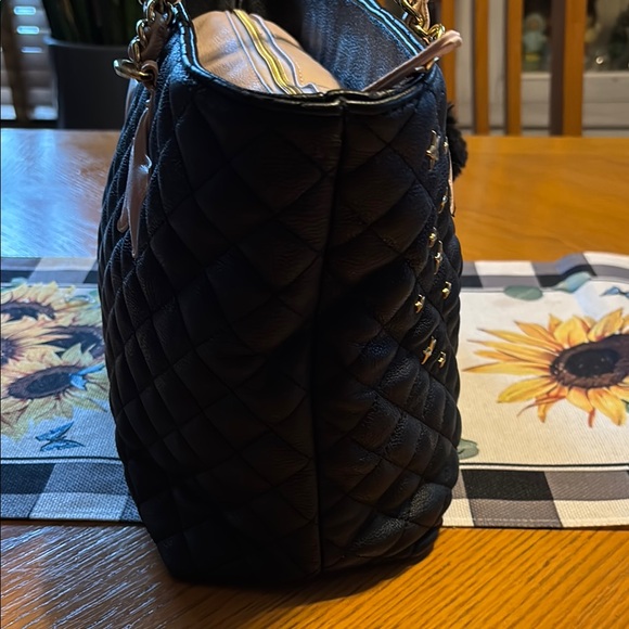 Betsey Johnson Black and Pink Tote with Star Charms - Picture 5 of 15